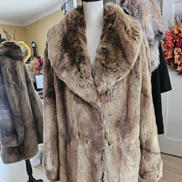 Pamela McCoy Faux Fur Coat Womens XL,  Mid Length Faux Mink - Picture 1 of 15